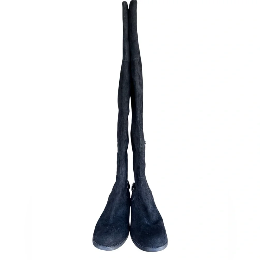 American Rag Adarra Black Suede Finish Over The Knee Riding Boots Size 8